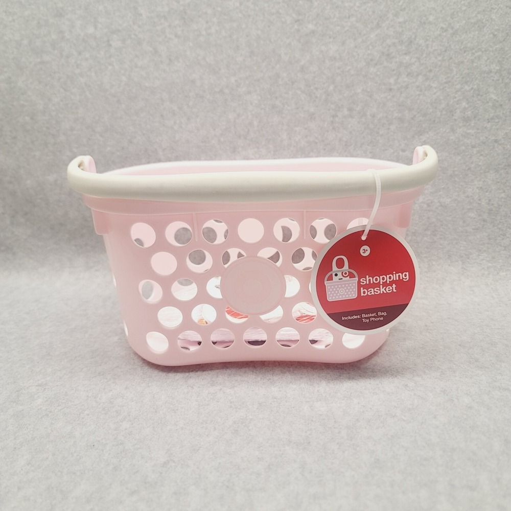Target Toy Pink Shopping Basket Kids Bullseye and Smartphone Pretend Play